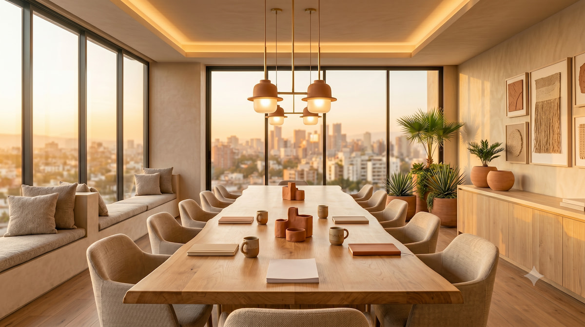 Área de coworking entre las amenidades de un desarrollo residencial